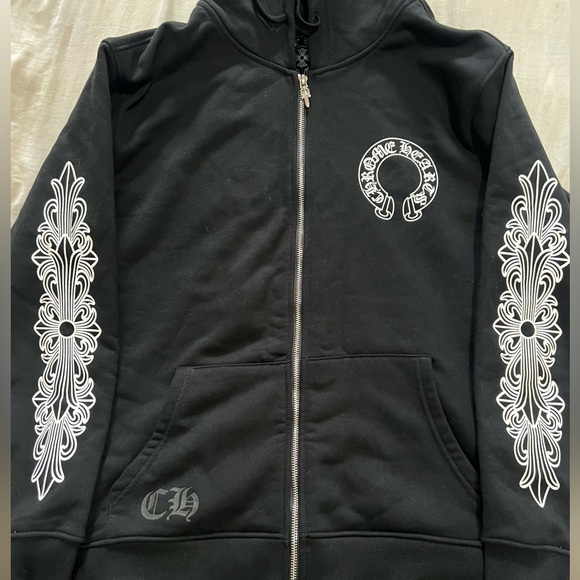 Chrome Hearts Horseshoe Floral Cross Zip-Up